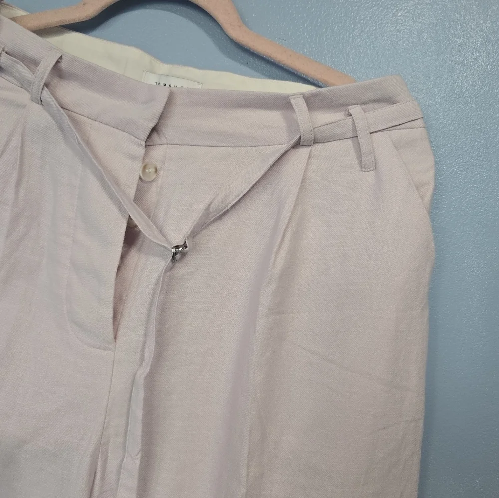 Topshop Belted Womens Pants Blush Pink Size 8 New